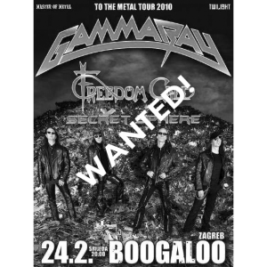 WANTED: 2010 – To The Metal Tour – 24/2 -10 – Zagreb – Flyer.