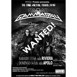 WANTED: 2010 – To The Metal Tour – 13-14/2 -10 – Spain – Flyer.