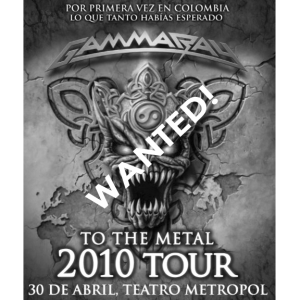 WANTED: 2010 – To The Metal Tour – 30/4 -10 – Columbia – Flyer.
