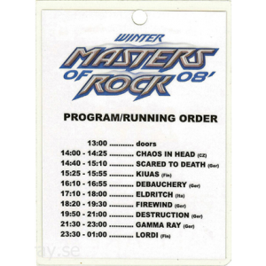 2008 – Winter Masters of Rock Pass – 29/11 – Czech Republic.