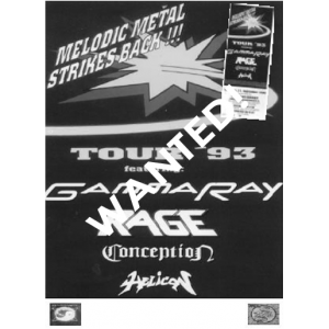 WANTED: 1993 – Melodic Metal Strikes Back!!! – Tour 93 Poster.